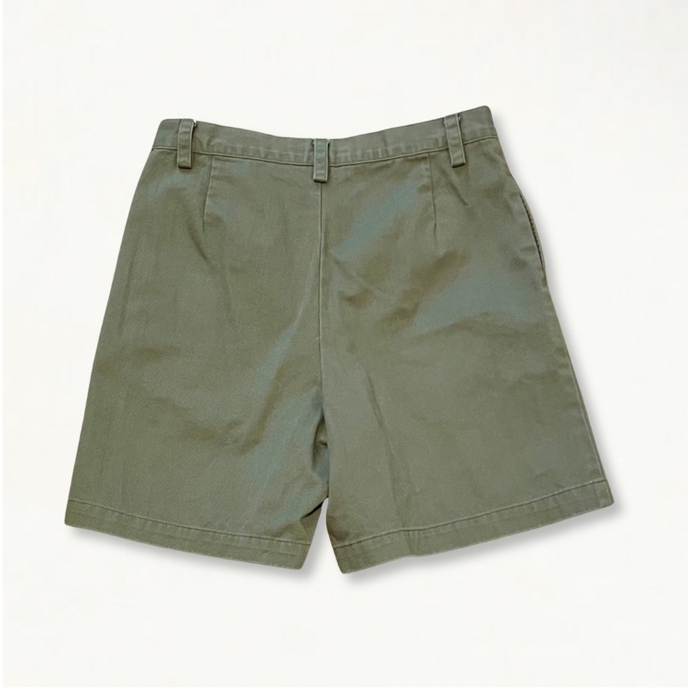 Vintage 1990s 90s Ralph Lauren Sport Cotton High-Waisted Chino Short Olive Green - Picture 9 of 12